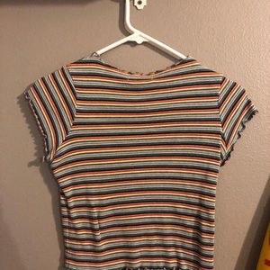 Rainbow cropped t shirt